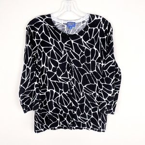 Pendleton | Black White Print Cardigan - H11